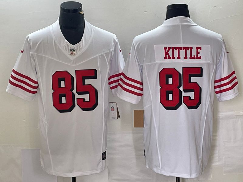 Men San Francisco 49ers #85 Kittle Whitte 2023 Nike Vapor Limited NFL Jersey style 1